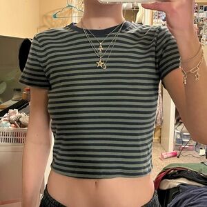 Hollister striped crop top baby tee